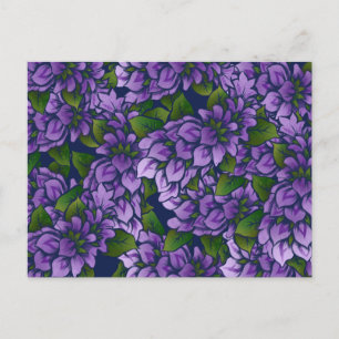 Cartão Postal Púrpura Verão Floral Arte Lilac — Padrão de jardin