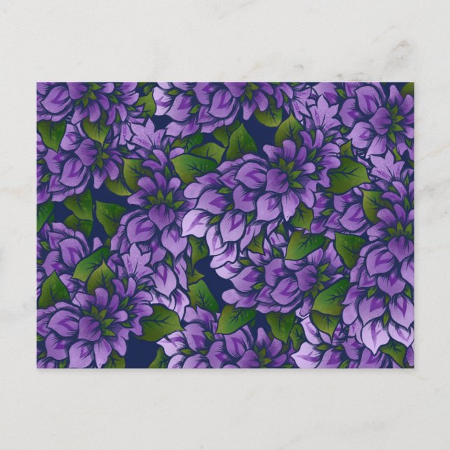 Cartão Postal Púrpura Verão Floral Arte Lilac — Padrão de jardin (Frente)