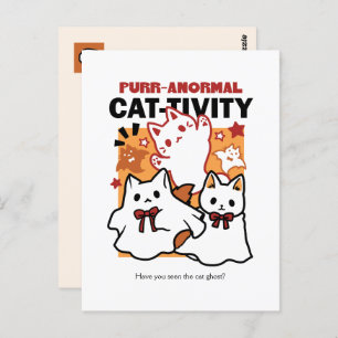 Cartão Postal Purr-anormal Cat-tivity Fogueira de Halloween Desi