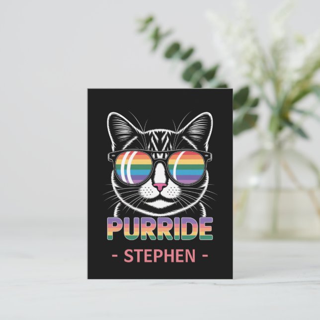 Cartão Postal Purride - Orgulho Gato LGBTQ (Em pé/Frente)