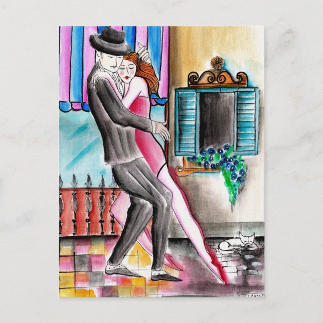 Cartão Postal Purring Tango Ronroneando (Frente)