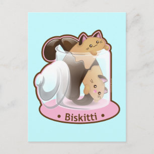 Cartão Postal Purrista Pawfee: Gatos Biscotti