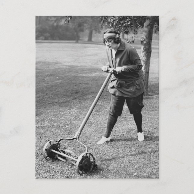 Cartão Postal Push Reel Mower, 1910 (Frente)