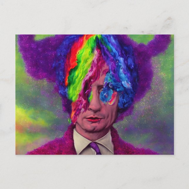 Cartão Postal Putin's Rainbow Thoughts (Frente)
