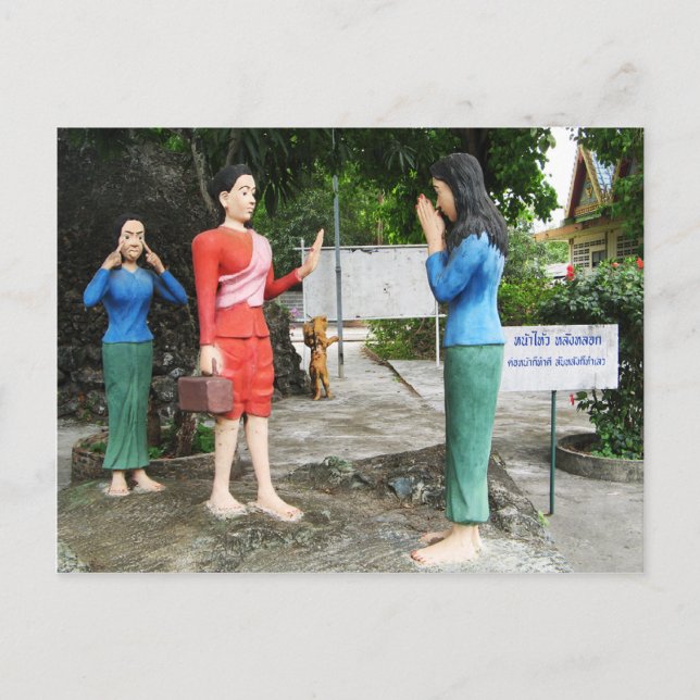 Cartão Postal Puxando Rostos Para Trás (Frente)