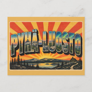 Cartão Postal Pyhä-Luosto Fells Aurora Vintage Travel Art