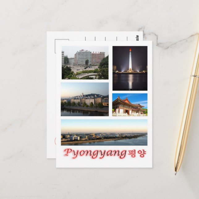 Cartão Postal Pyongyang - Coreia do Norte - Mosaico - (Frente/Verso In Situ)