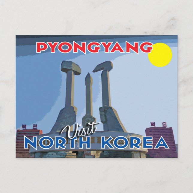 Cartão Postal Pyongyang, Visite a Coreia do Norte (Frente)