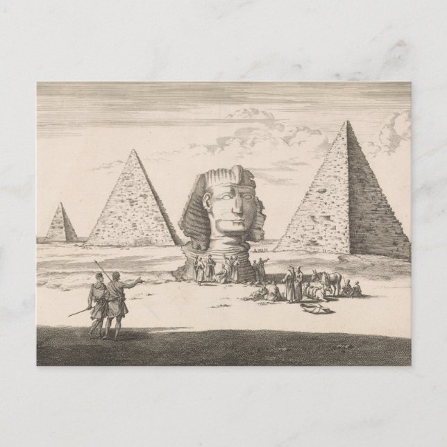 Cartão Postal Pyramiden en Sfinx van Gizeh (1698) apresentada po (Frente)