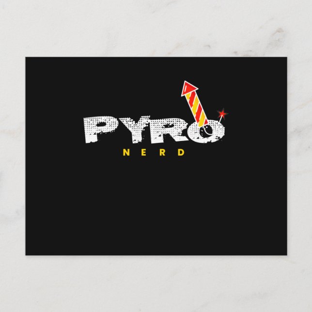 Cartão Postal Pyro Nerd Firework Rocket Pyrotechnical (Frente)