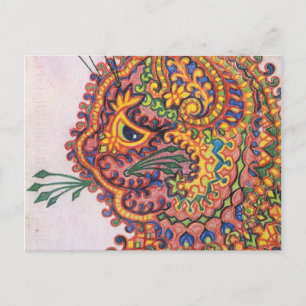 Cartão Postal PySchedulelic Cat Por Louis Wain