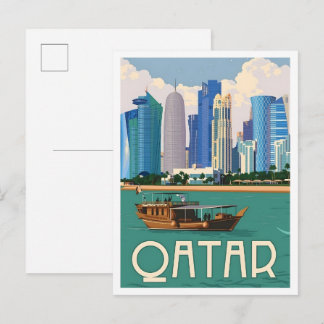 Cartão Postal Qatar Vintage Travel 