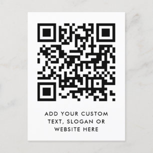 Cartão Postal QR Code Your Text Modern Minimalist Clean Simple