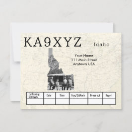 Cartão Postal QSL Personalizado de Corte de Forma de Idaho de Fo