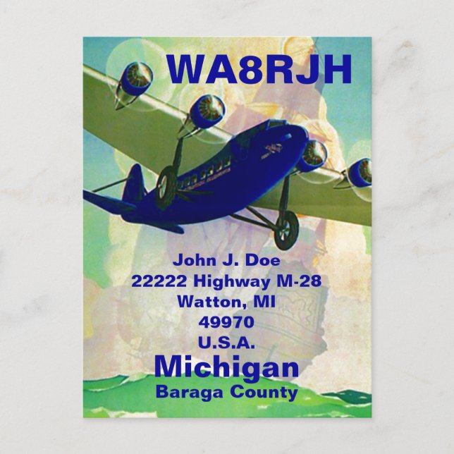 Cartão Postal QSL Postcards HAM Radio Op Bermuda Triângulo Fanta (Frente)