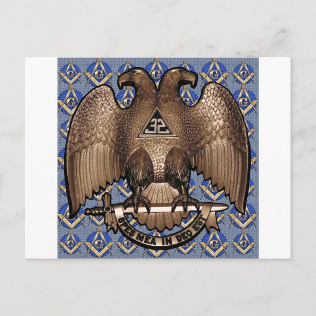 Cartão Postal Quadrado & compasso escoceses do rito (Frente)