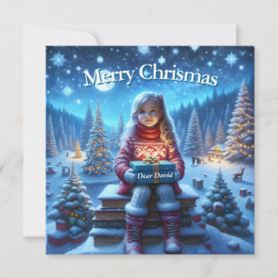 cartão postal quadrado do livro presente de Natal