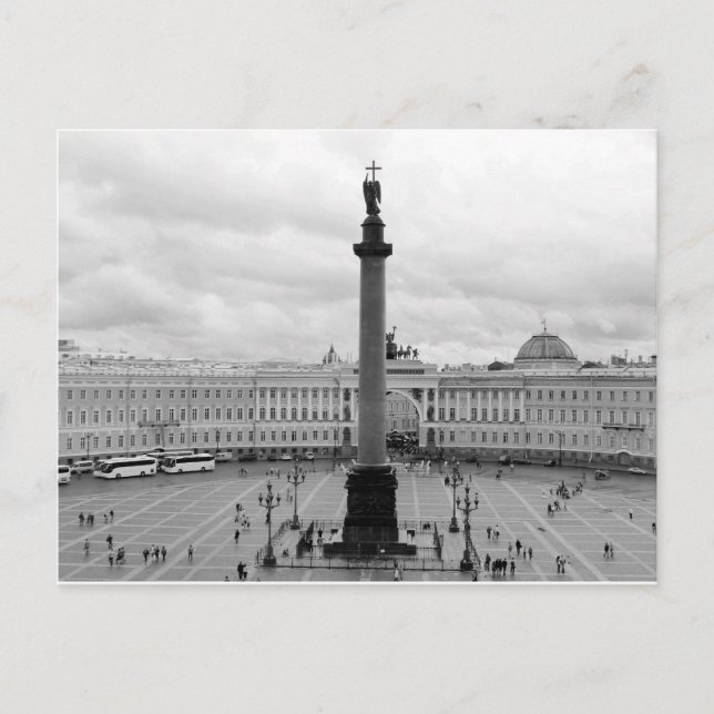 Cartão Postal Quadrado do palácio de B&W (Frente)