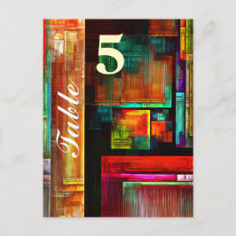 Cartão Postal Quadrados Coloridos Padrão de Arte Abstrata Modern