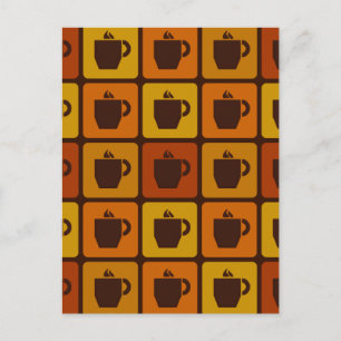 Cartão postal Quadrados de Café, personalizável