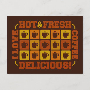 Cartão postal Quadrados de Café, personalizável