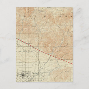 Cartão Postal Quadrângulo das Redlands mostrando San Andreas Rif