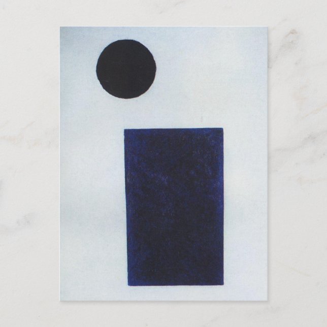 Cartão Postal Quadrilateral e o círculo por Kazimir Malevich (Frente)