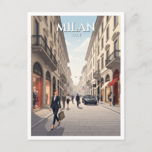 Cartão Postal Quadrilátero da Moda Milão Itália
