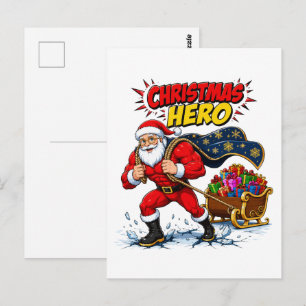 Cartão Postal Quadrinho do Herói de Natal Papai Noel