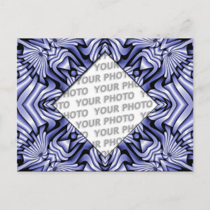 Cartão Postal Quadro caleidoscópioART - azul + sua foto e texto