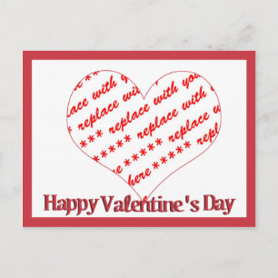 Cartão Postal Quadro de Forma do Coração