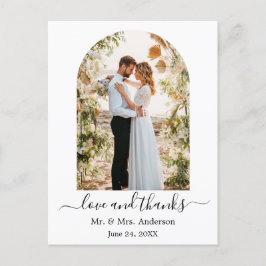 Cartão Postal Quadro de Foto de Arco Moderno Casamento Amor e Gr