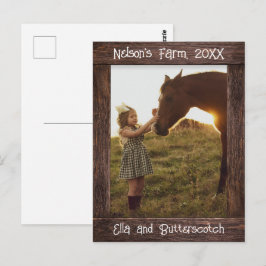 Cartão Postal Quadro de Foto Falsa de Madeira Marrom Rústica Edi