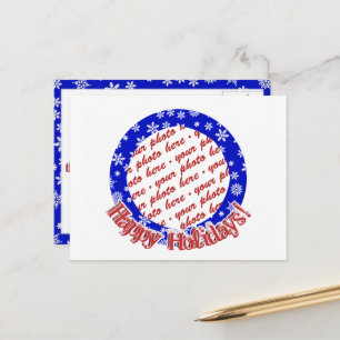 Cartão Postal Quadro de Fotografias de Férias de Neve