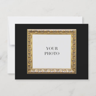 Cartão Postal Quadro de Fotografias Pessoais Preto Elegante