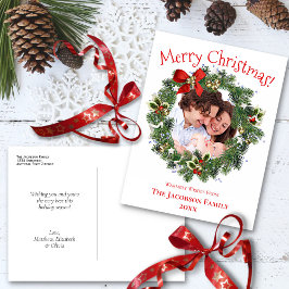 Cartão Postal Quadro de Fotos de Feriado de Natal Feliz