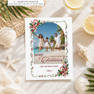 Cartão Postal Quadro de Inverno Praia Natal Foto de Férias