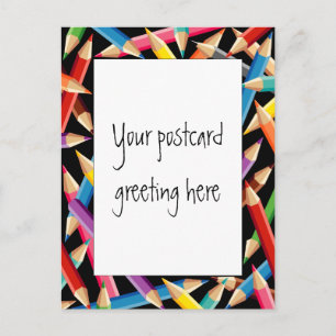 Cartão Postal Quadro de Lápis Brilhantes