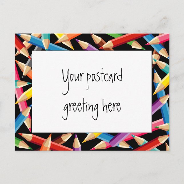 Cartão Postal Quadro de Lápis Brilhantes (Frente)