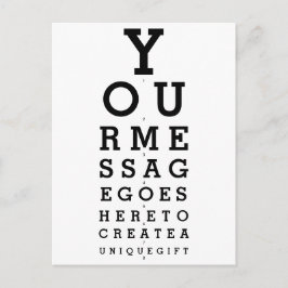 Cartão Postal Quadro de Óptico de Mensagem Personalizada