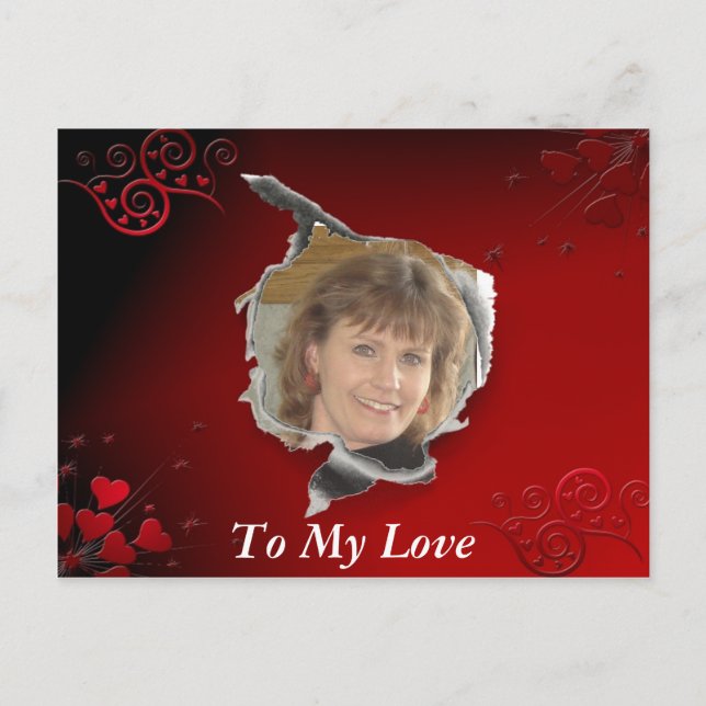 Cartão Postal Quadro do Coração Vermelho (Frente)