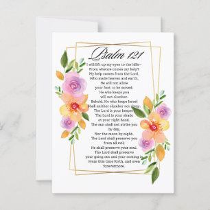 Cartão Postal Quadro Geométrico Floral Psalm 121