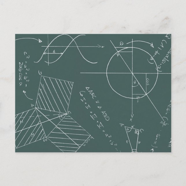 Cartão Postal Quadro negro de matemática (Frente)