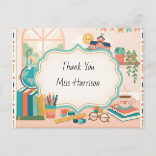 Cartão Postal Quadro Personalizável de Agradecimento ao Professo