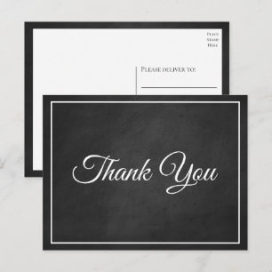 Cartão Postal Quadros Negros Antigos Elegante Agradecimento de C