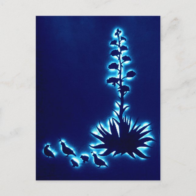 Cartão Postal Quail e Agave (Frente)