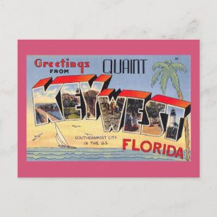 Cartão Postal Quaint Key West, Florida Retro Vintage