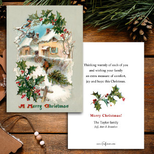 Cartão Postal Quaint Nostalgic Vintage Rustic Winter Cena