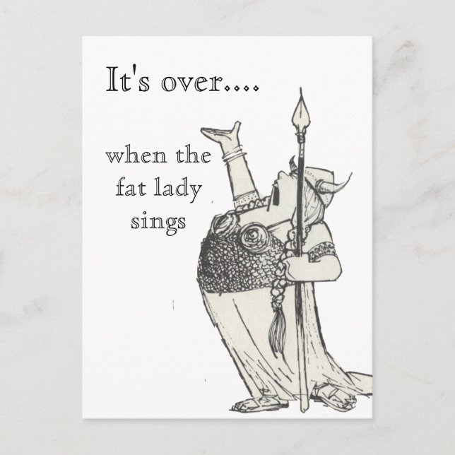 Cartão Postal Quando a senhora gorda canta (Frente)