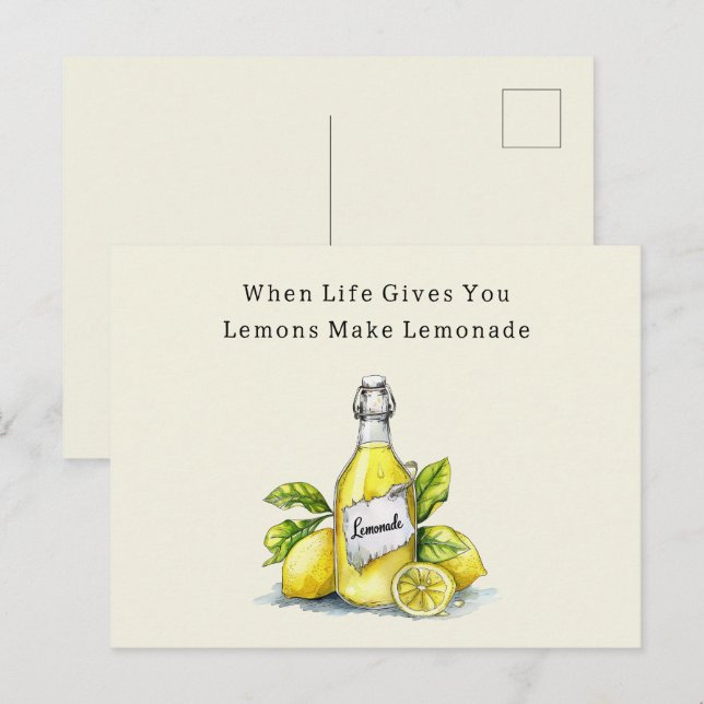 Cartão Postal Quando a Vida Lhe Dá Limões Faça Limonada (Frente/Verso)
